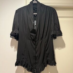 Scarlett Darkness Short Puff Sleeve Victorian Peasant Blouses XXL